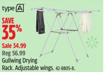 Canadian Tire Type a gullwing drying rack offer