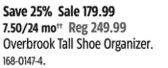 Canadian Tire Overbrook tall shoe organizer offer