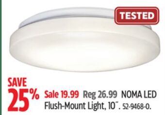 Canadian Tire Noma led flush-mount light, 10˝ offer