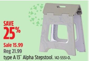 Canadian Tire Type a 13˝ alpha stepstool offer