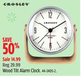 Canadian Tire Crosley wood tilt alarm clock offer
