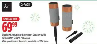 Canadian Tire Ks diggit mk2 outdoor bluetooth speaker with removable stakes offer