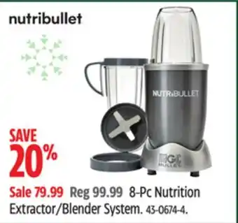 Canadian Tire Nutribullet 8-pc nutrition extractor/blender system offer