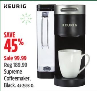 Canadian Tire Keurig supreme coffeemaker, black offer