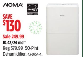 Canadian Tire Noma 50-pint dehumidifier offer