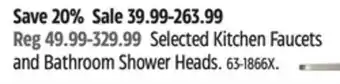 Canadian Tire Moen selected kitchen faucets and bathroom shower heads offer