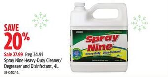 Canadian Tire Spray nine heavy-duty cleaner degreaser and disinfectant, 4l offer