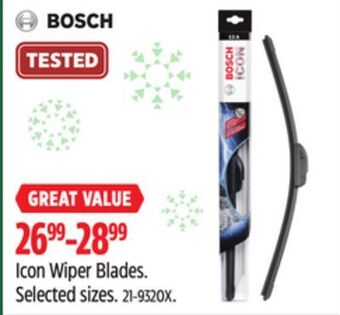Canadian Tire Bosch icon wiper blades offer
