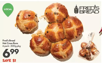 Longo's Fred's bread hot cross buns offer