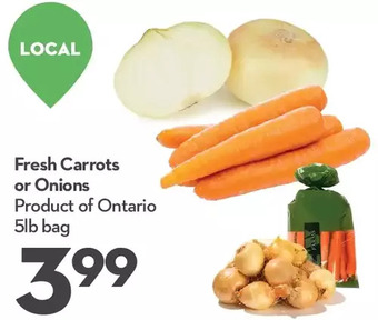Longo's Fresh carrots or onions offer