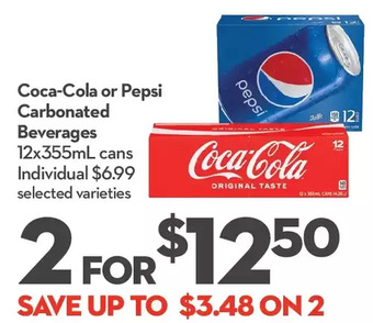 Longo's Coca-cola or pepsi carbonated beverages offer