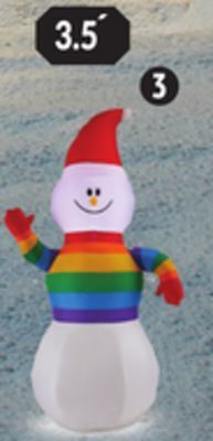 Canadian Tire Inflatable snowman rainbow offer