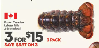 Longo's Frozen canadian lobster tails offer