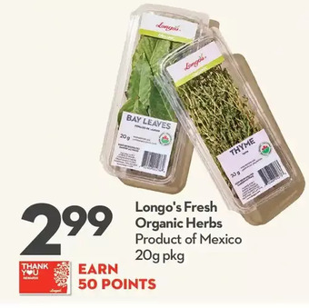 Longo's Longo's fresh organic herbs offer