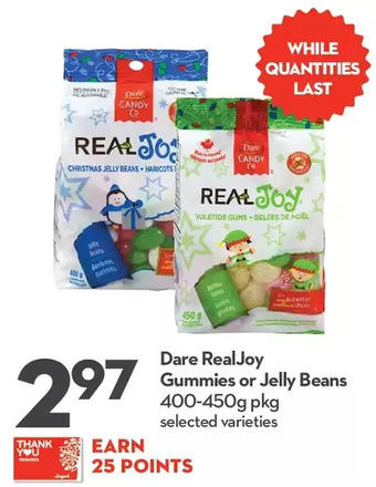 Longo's Dare realjoy gummies or jelly beans offer