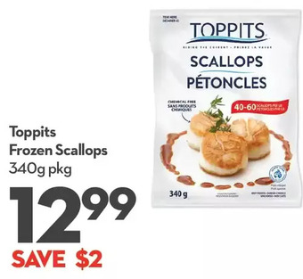 Longo's Toppits frozen scallops offer