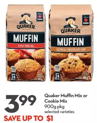 Longo's Quaker muffin mix or cookie mix offer