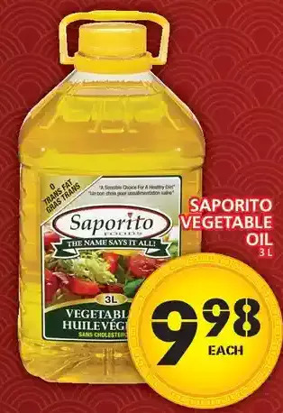 Food Basics Saporito vegetable oil offer