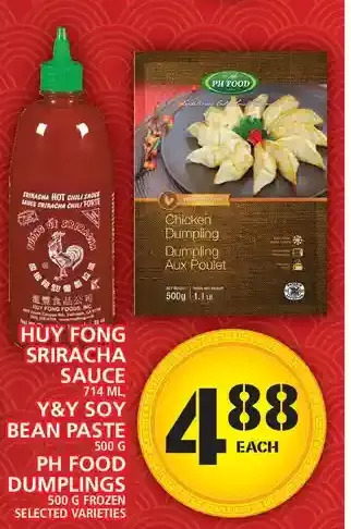 Food Basics Huy fong sriracha sauce | y&y soy bean paste | ph food dumplings offer