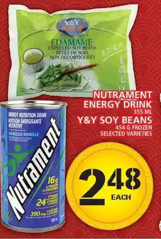 Food Basics Nutrament energy drink | y&y soy beans offer