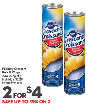 Longo's Pillsbury crescent rolls & wraps offer