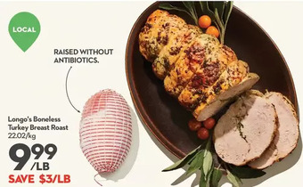 Longo's Longo's boneless turkey breast roast offer