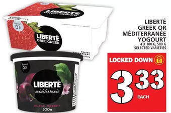 Food Basics Liberté greek or méditerranée yogourt offer