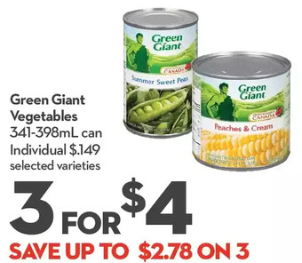 Longo's Green giant vegetables offer