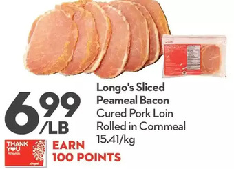 Longo's Longo's sliced peameal bacon offer