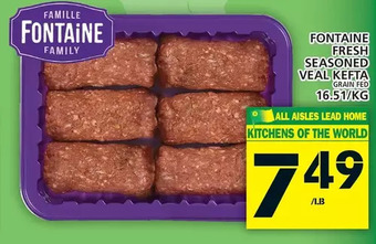 Food Basics Fontaine fresh seasoned veal kefta offer