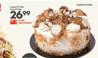 Longo's Longo's 8" holy cannoli cake offer