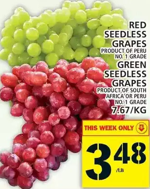 Food Basics Red seedless grapes | green seedless grapes offer