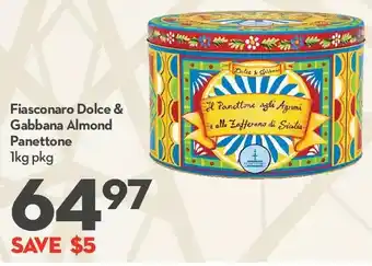 Longo's Fiasconaro dolce & gabbana almond panettone offer
