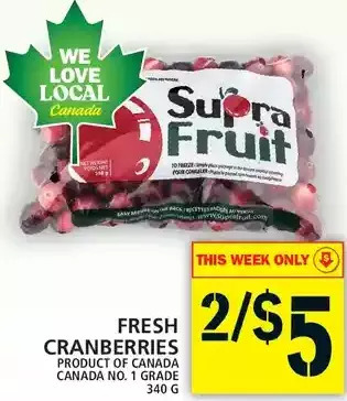 Food Basics Fresh cranberries offer