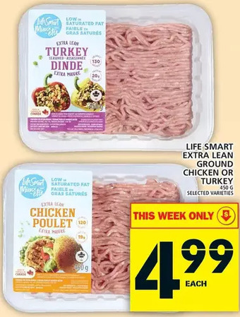 Food Basics Life smart extra lean ground chicken or turkey offer
