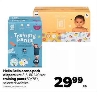 Real Canadian Superstore Hello bello econo pack diapers or training pants offer