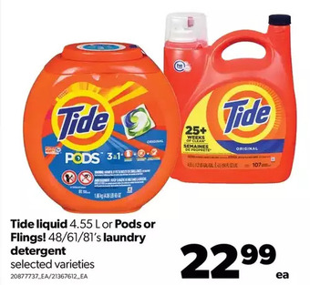 Real Canadian Superstore Tide liquid or pods or flings! laundry detergent offer