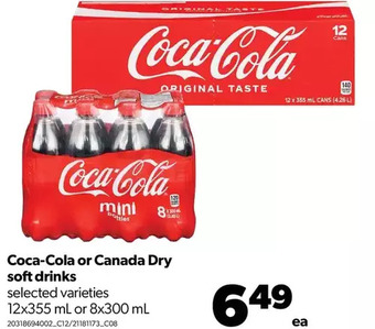Real Canadian Superstore Coca-cola or canada dry soft drinks offer