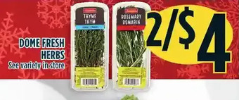 Marché Adonis Dome fresh herbs offer