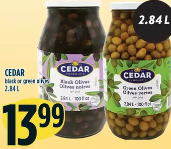 Marché Adonis Cedar black or green olives offer