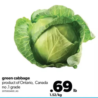 Real Canadian Superstore Green cabbage offer