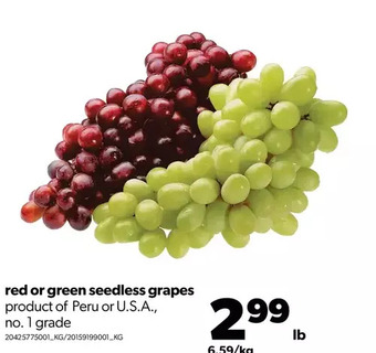 Real Canadian Superstore Red or green seedless grapes offer