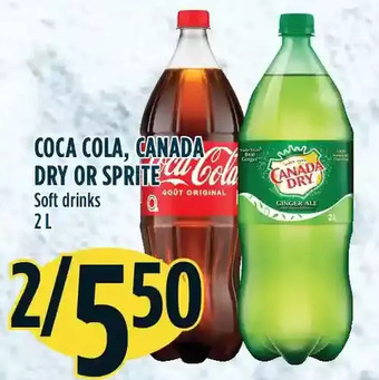 Marché Adonis Coca cola, canada dry or sprite soft drinks offer