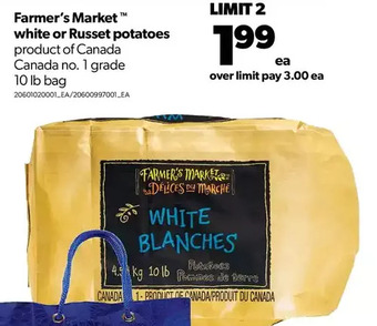 Real Canadian Superstore Farmer's market white or russet potatoes offer