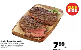 Real Canadian Superstore Sirloin tip roast or steak offer