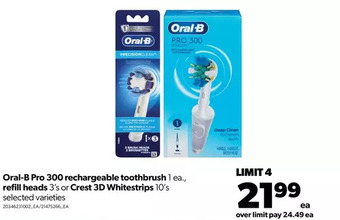 Real Canadian Superstore Oral-b pro 300 rechargeable toothbrush, refill heads or crest 3d whitestrips offer