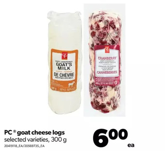 Real Canadian Superstore Pc goat cheese logs offer