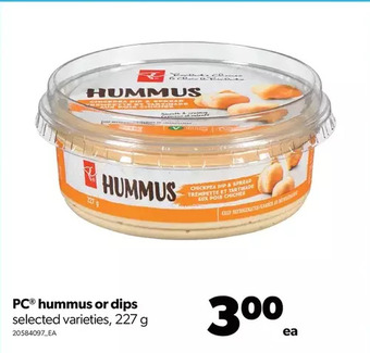 Real Canadian Superstore Pc hummus or dips offer