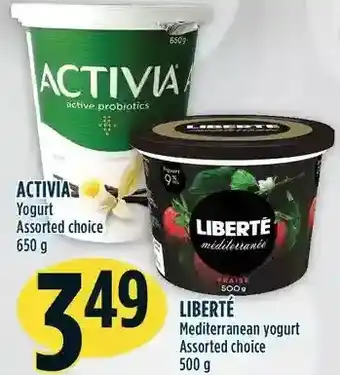 Marché Adonis Activia yogurt | liberte mediterranean yogurt offer