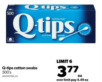 Real Canadian Superstore Q-tips cotton swabs offer